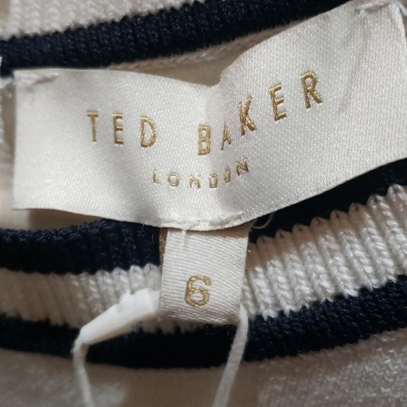 NWTCTed Baker US 16 white black cocktail STREACH Dress - Picture 13 of 15